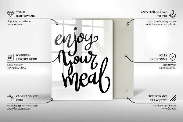 Steklena podloga za rezanje Enjoy your meal