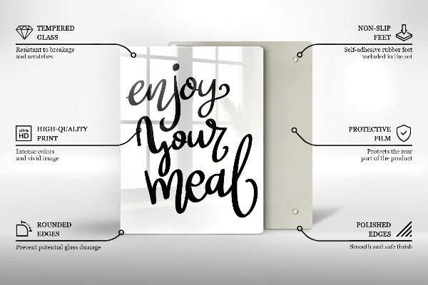 Steklena podloga za rezanje Enjoy your meal