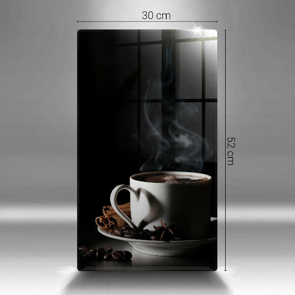 Steklena podloga za rezanje Skodelica vroče kave