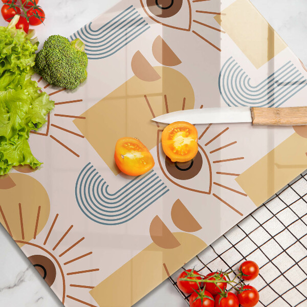 Steklena podloga za rezanje Boho vzorec oči