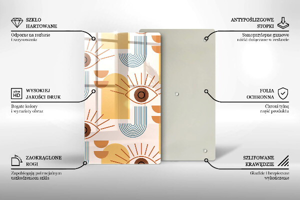 Steklena podloga za rezanje Boho vzorec oči