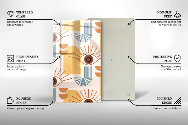 Steklena podloga za rezanje Boho vzorec oči