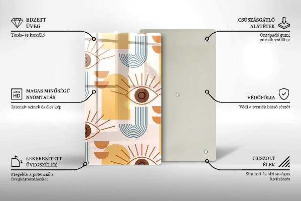 Steklena podloga za rezanje Boho vzorec oči