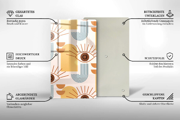 Steklena podloga za rezanje Boho vzorec oči