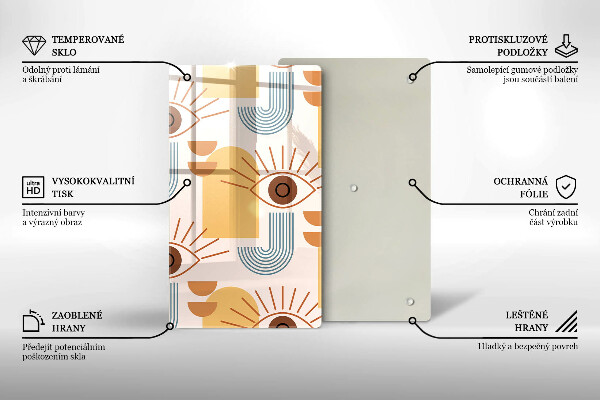 Steklena podloga za rezanje Boho vzorec oči