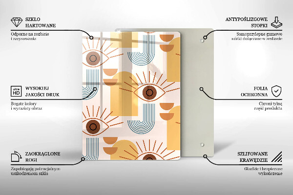 Steklena podloga za rezanje Boho vzorec oči