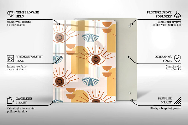 Steklena podloga za rezanje Boho vzorec oči