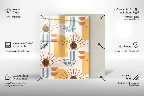 Steklena podloga za rezanje Boho vzorec oči