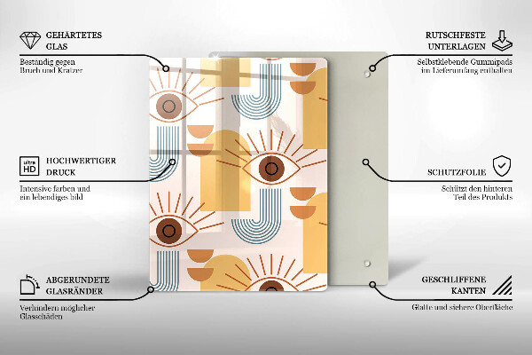 Steklena podloga za rezanje Boho vzorec oči