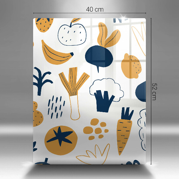 Steklena podloga za rezanje Ilustracija hrane