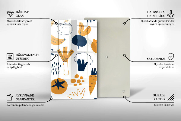 Steklena podloga za rezanje Ilustracija hrane