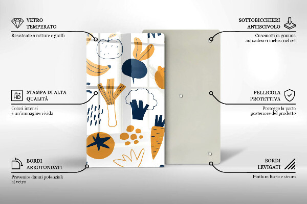 Steklena podloga za rezanje Ilustracija hrane