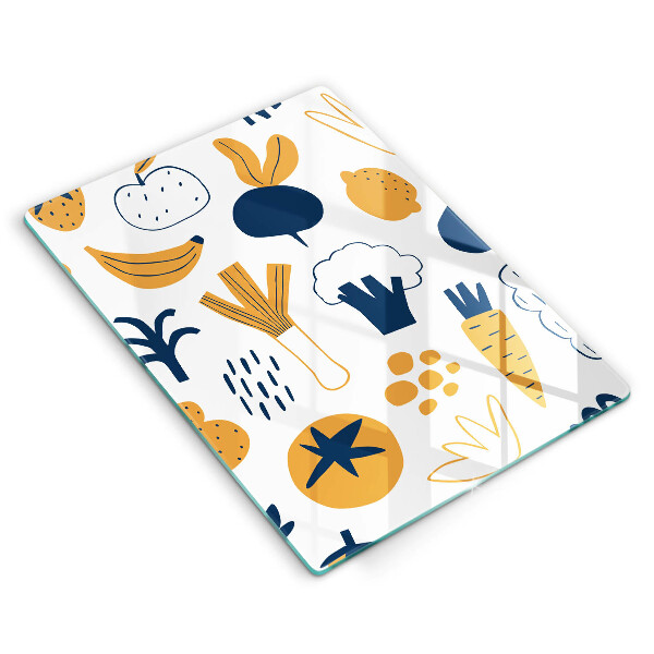 Steklena podloga za rezanje Ilustracija hrane