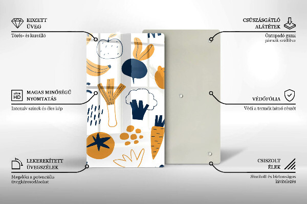 Steklena podloga za rezanje Ilustracija hrane