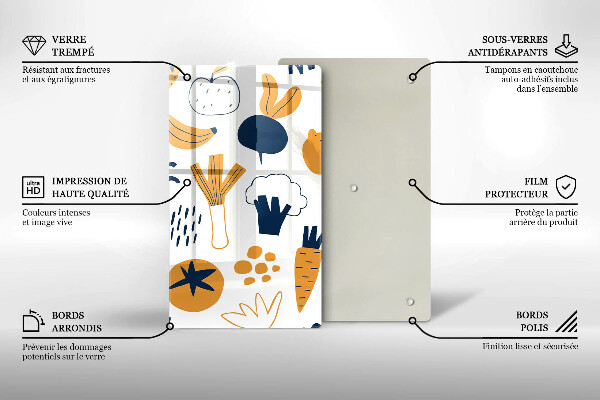 Steklena podloga za rezanje Ilustracija hrane