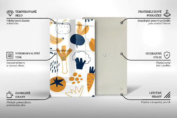 Steklena podloga za rezanje Ilustracija hrane