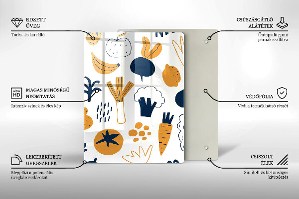 Steklena podloga za rezanje Ilustracija hrane