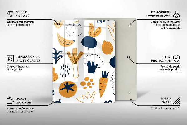 Steklena podloga za rezanje Ilustracija hrane