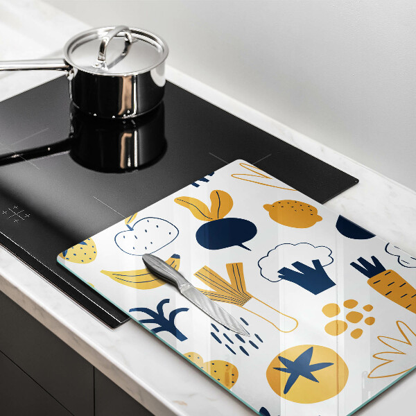 Steklena podloga za rezanje Ilustracija hrane