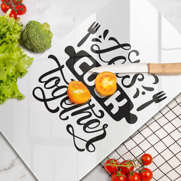 Steklena podloga za rezanje Let's cook together
