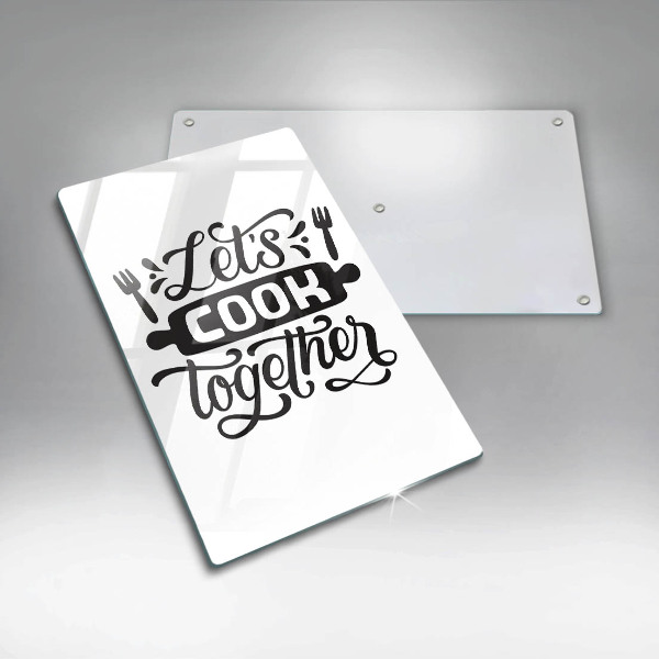 Steklena podloga za rezanje Let's cook together