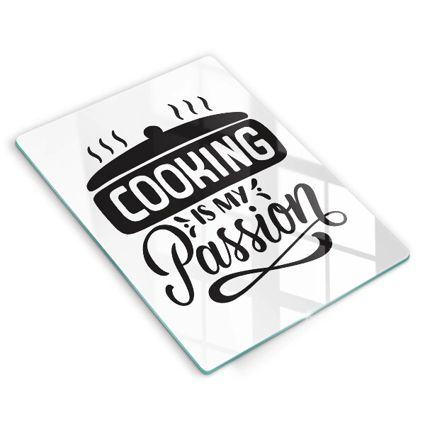 Steklena podloga za rezanje Cooking is my passion