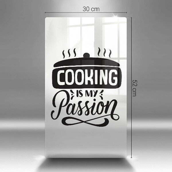 Steklena podloga za rezanje Cooking is my passion