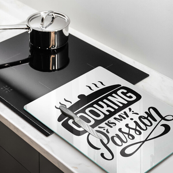 Steklena podloga za rezanje Cooking is my passion