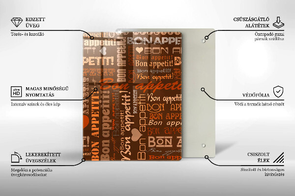Steklena podloga za rezanje Bon appetit
