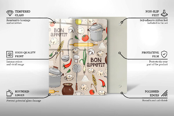 Steklena podloga za rezanje Ilustracija kuhinje