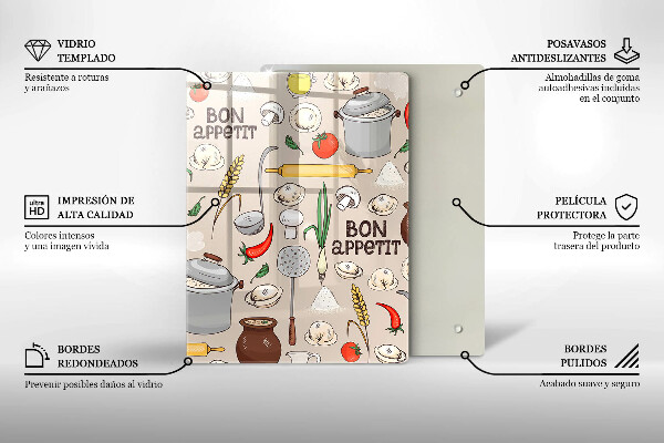 Steklena podloga za rezanje Ilustracija kuhinje