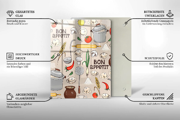 Steklena podloga za rezanje Ilustracija kuhinje