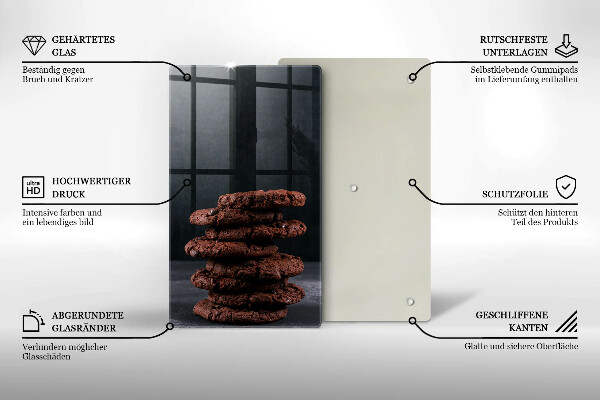 Steklena podloga za rezanje Čokoladni piškoti