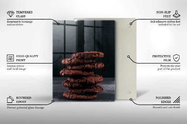 Steklena podloga za rezanje Čokoladni piškoti