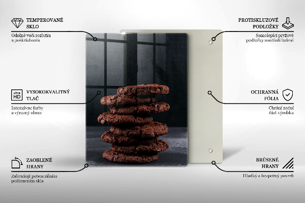 Steklena podloga za rezanje Čokoladni piškoti