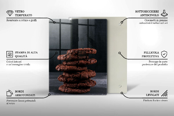 Steklena podloga za rezanje Čokoladni piškoti