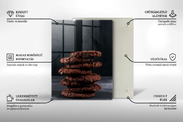 Steklena podloga za rezanje Čokoladni piškoti