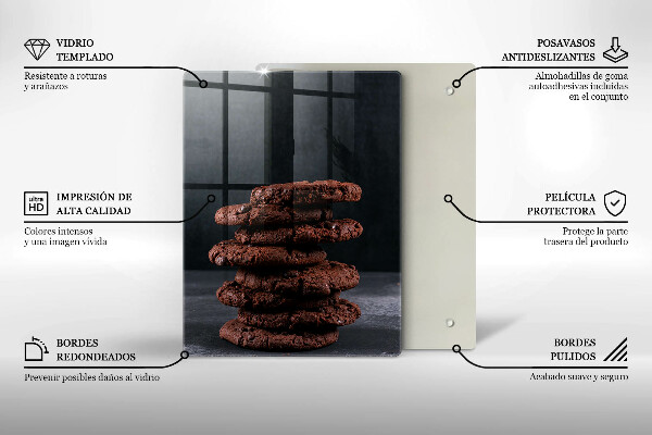 Steklena podloga za rezanje Čokoladni piškoti