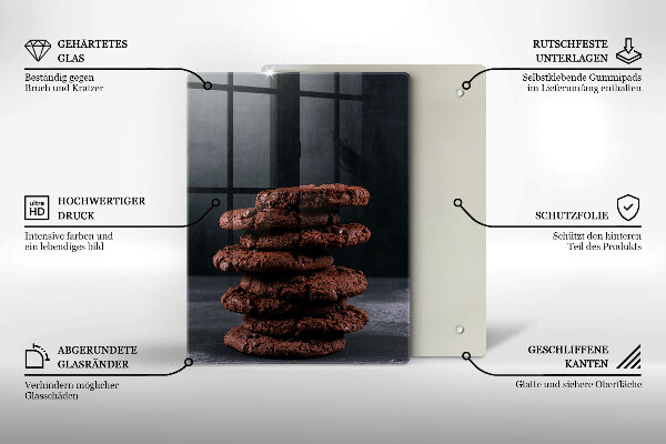 Steklena podloga za rezanje Čokoladni piškoti