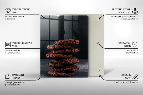 Steklena podloga za rezanje Čokoladni piškoti