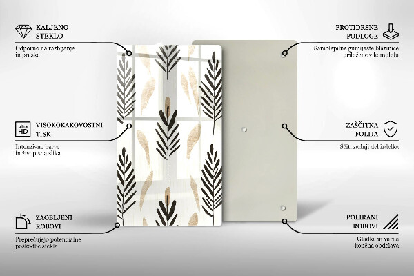 Steklena podloga za rezanje Boho rastline