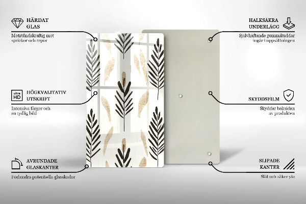 Steklena podloga za rezanje Boho rastline