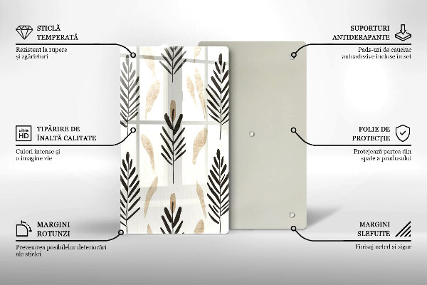 Steklena podloga za rezanje Boho rastline