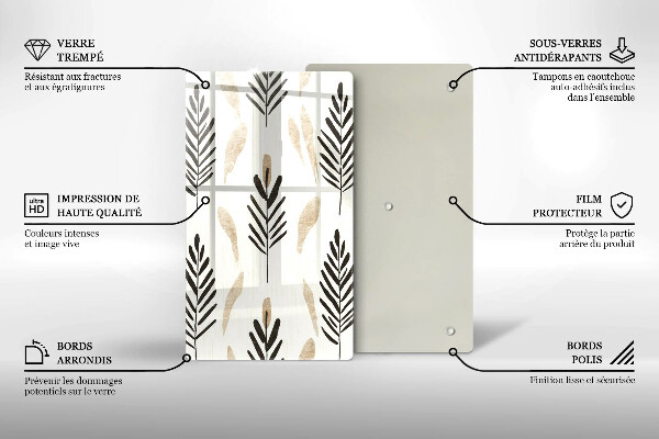 Steklena podloga za rezanje Boho rastline