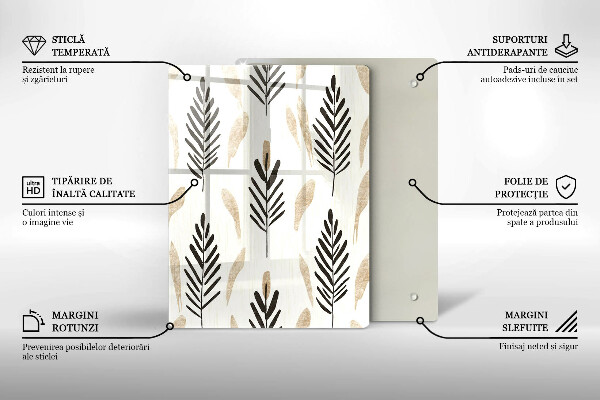 Steklena podloga za rezanje Boho rastline