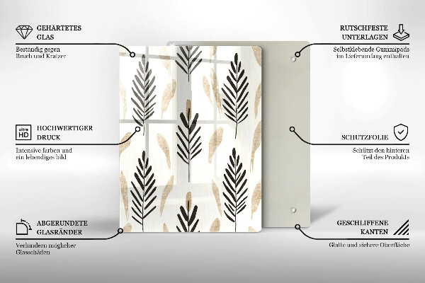 Steklena podloga za rezanje Boho rastline