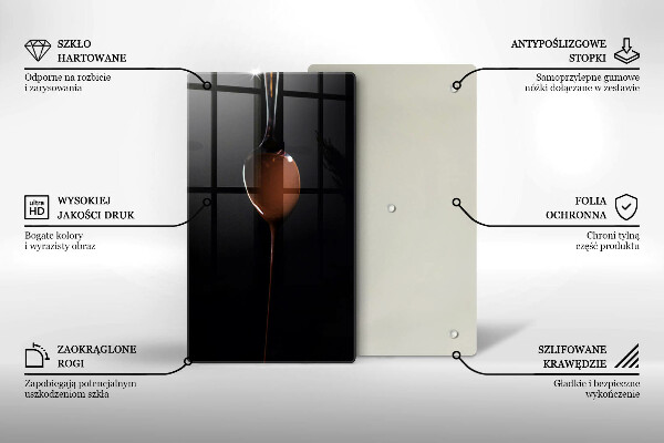 Steklena podloga za rezanje Žlička čokolade