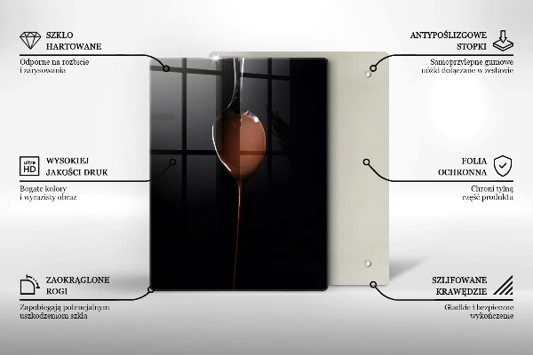 Steklena podloga za rezanje Žlička čokolade