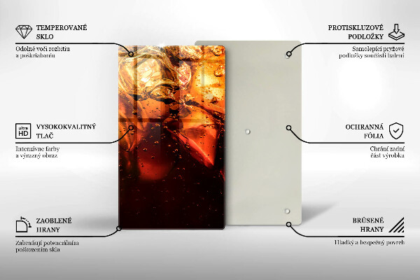 Steklena podloga za rezanje Cola pijača z ledom