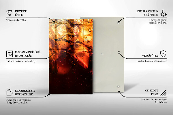 Steklena podloga za rezanje Cola pijača z ledom